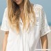 Auwer Cover up Dress Women's Lace Swimwear Cover up Dress Beach Sexy Swimsuit Smock Blouse White B078N46S7V